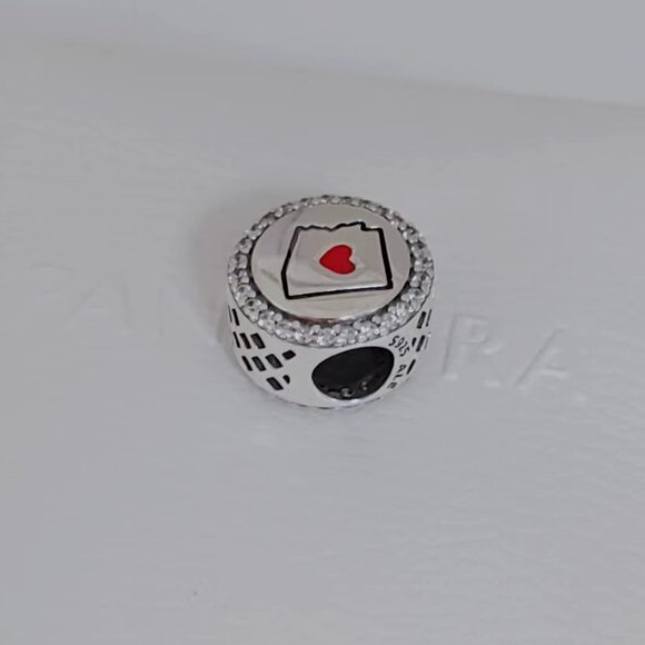 Pandora Arizona Map Bead Travel Charm Bracelet Pendant S925 Silver with box - Picture 5 of 6